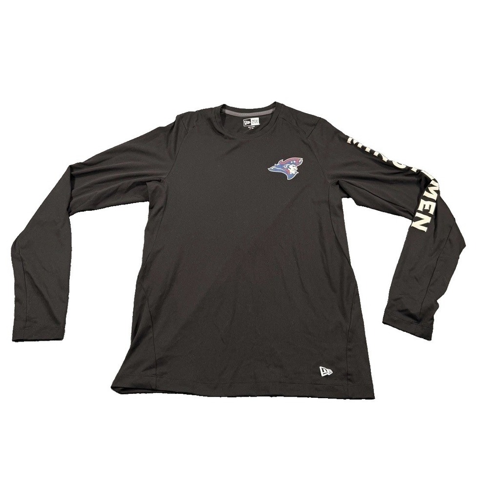 New Era New England Patriots Minutemen Long Sleeve Shirt Mens M Black